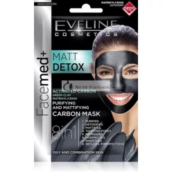   Eveline FaceMed Cleansing Mattifying Carbon Mask 8in1 Mat Detox 2x5ml
