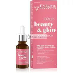   EVELINE Beauty & Glow Dragon Blood! Peeling Serum Soothes Inflammation Moisturizes Reduces Discoloration Complex 100% Natural Ingredients with 30% AHA and 2% BHA 18ml