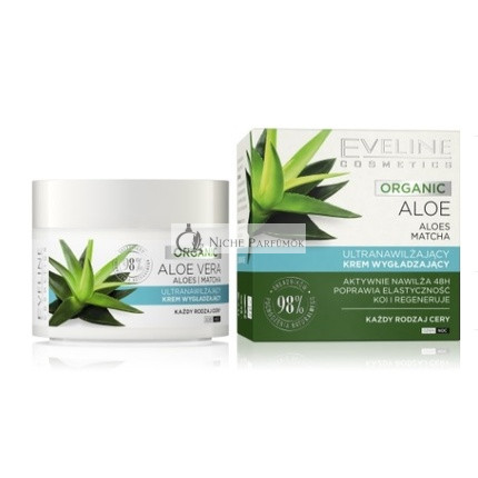 Eveline Cosmetics Ultimate Organic Aloe Vera Moisturizing Cream 50ml - Advanced Skin Hydration For All Skin Types