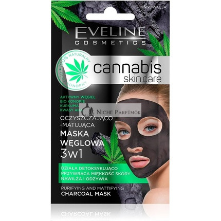 Eveline Cosmetics Cannabis Skin Care Face Mask Carbon 3-in-1 7ml