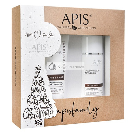 Apisset Christmas Set Coffee Shot Bioactive Mask 200ml And Coffee Cream Anti-Aging 100ml