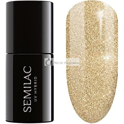 Semilac 037 UV Hybrid Nail Polish Gold Disco 7ml