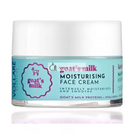 Vollare Cosmetics Face Cream Moisturizer for Women Hydrating Smoothing Skin Care Products with Hyaluronic Acid and Milk Protein Day and Night Goat's Milk Cream