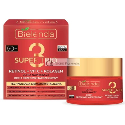 Bielenda Super Trio Retinol Vitamin C Collagen Ultra Repairing Anti-Wrinkle 60+ Cream 50ml