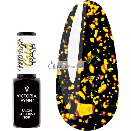 Victoria Vynn Gel Polish Top Gold Mirage No Wipe UV LED Gel Polish Top 8ml Gold Green White