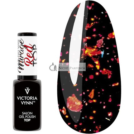 Victoria Vynn Gel Polish Top Red Mirage No Wipe UV LED Gel Polish Top 8ml White Red