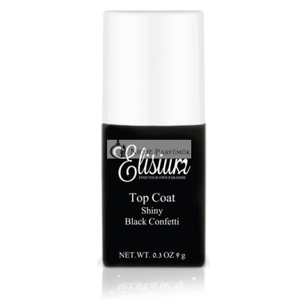 Top Coat Shiny Top for Hybrid Nail Polishes Black Confetti 9g Elisi