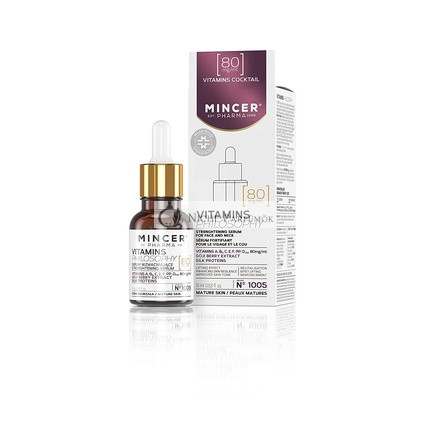 Mincer Pharma Vitamins Philosophy Lifting Serum for Face and Neck with Goji Berry Extract, Vitamins A, B, C, E, F, PP, D, and Silk Proteins 15ml