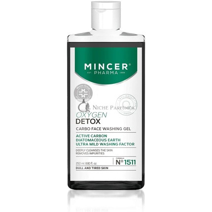 Mincer Pharma Oxygen Detox Carbo Face Wash Gel with Activated Charcoal and Diatomaceous Earth 250ml