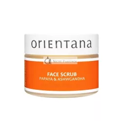   Orientana Papaya and Indian Ginseng Face Scrub 50g - Natural Vegan Anti-Aging Acne and Pimple Treatment for Women with Dry and Normal Skin