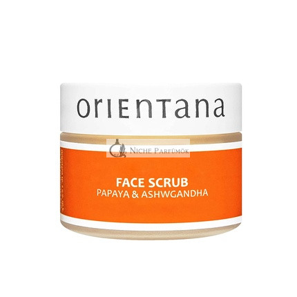 Orientana Papaya and Indian Ginseng Face Scrub 50g - Natural Vegan Anti-Aging Acne and Pimple Treatment for Women with Dry and Normal Skin