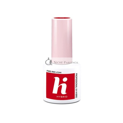 Hi Hybrid Fire Red Semi-Permanent UV Gel Nail Polish 5ml - Lasts 2-3 Weeks
