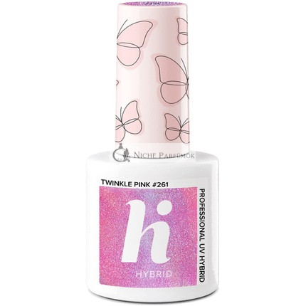 Hi Hybrid Twinkle Pink Semi-Permanent UV Gel Nail Polish 5ml - Lasts 2-3 Weeks with Ultra-Shine Finish - Manicure and Nail Art