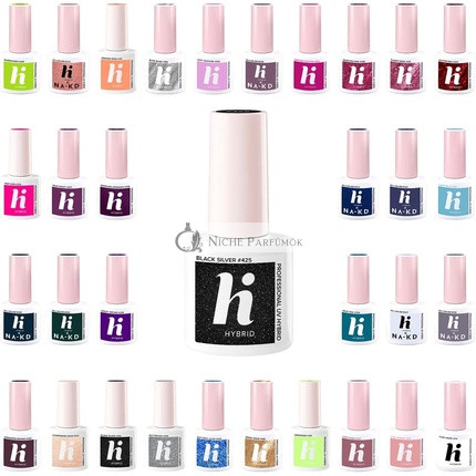 Hi Hybrid UV Gel Nail Polish in Popular Beige, Blue, Brown, Pink, Yellow, Gold, Green, Grey Colors 5ml 425 Black Silver