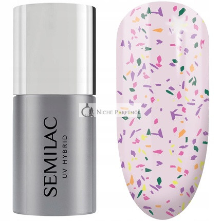 Semilac UV Nail Polish Top No Wipe Matte Violet Galaxy 7ml