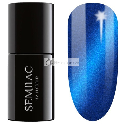 Semilac UV Hybrid Nail Polish 466 Blue Silk Pyjamas 7ml - Silk Effect Collection