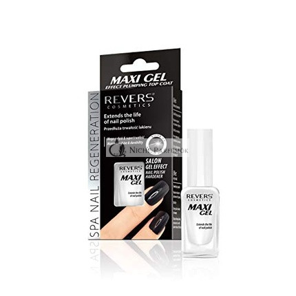 REVERS MAXI Gel Effect Plumping Top Coat - Nail Polish Life Extender and Conditioner 10ml