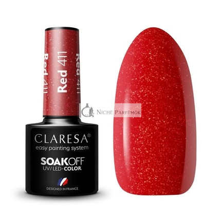 Claresa 411 RED UV Nail Polish 5ml