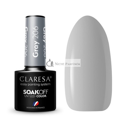 Claresa UV LED Nail Polish Collection Hybrid Manicure Soak Off Grey Color 5ml