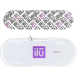   T4B ILU Professional Mini Nail File Straight 240/240 for Natural Acrylic Gel Nails with Case