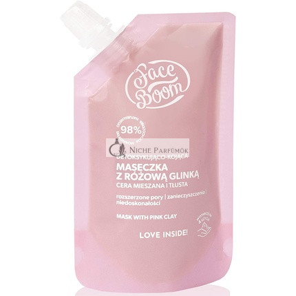 Body Boom Face Mask with Pink Clay Detoxifying and Soothing for All Skin Types 40g
