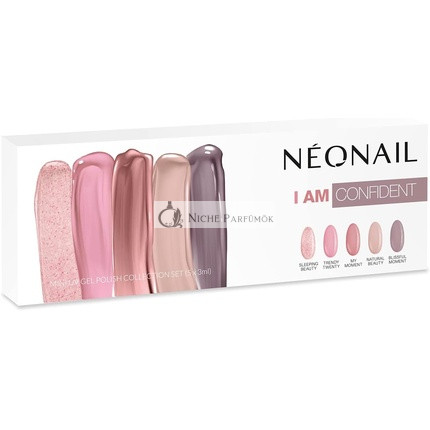 NEONAIL I am Confident Set 5X UV Nail Polish 3ml Colors of Pink, Beige, and Gray