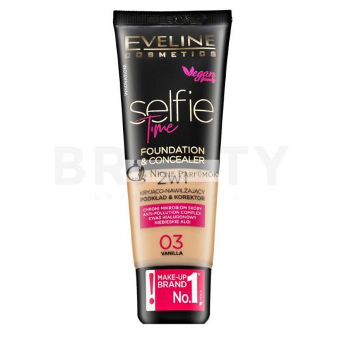 Eveline Selfie Time 2in1 Foundation & Concealer Long-lasting Makeup 2in1 03 Vanilla 30 ml