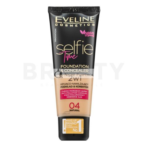 Eveline Selfie Time 2in1 Foundation & Concealer Long-Lasting Makeup 2in1 04 Natural 30 ml