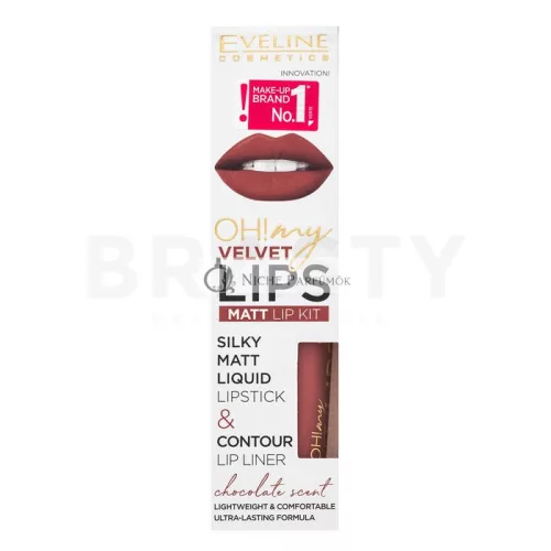 Eveline OH! My Velvet Lips Matt Lip Kit set for a matte effect 13 Brownie Biscotti 4.5 ml