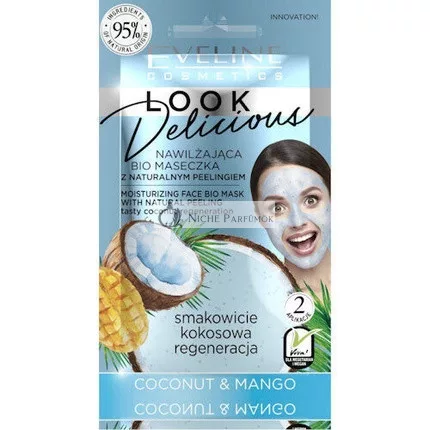 Eveline Look Delicious Coconut & Mango Moisturizing Face Mask Peeling Scented