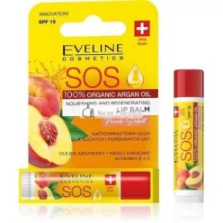   Eveline SOS Nourishing Regenerating Balm for Dry Cracked Lips Peach SPF15