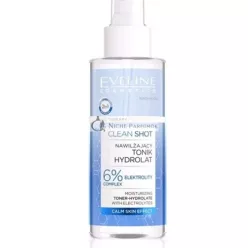   Eveline Clean Shot Moisturizing Toner Hydrolate 6% Electrolytes Spray