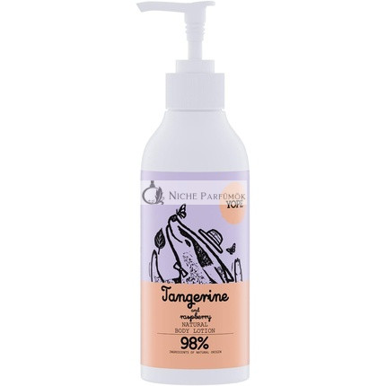 YOPE Natural Body Lotion Tangerine and Raspberry Extract Shea and Mafura Butter Macadamia Oil Dry Skin Moisturizing 98% Natural Ingredients 300ml