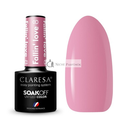 Claresa UV LED Nail Polish Collection Hybrid Manicure Soak Off Nail Polish Color Pink No 8 Fallin Love 5ml