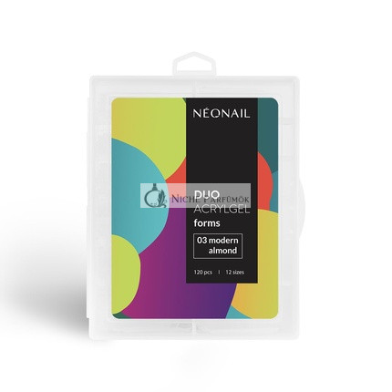 NEONAIL Duo Acrylic Gel Forms Dual Nail Forms Set 120 Nail Tips Poly UV Gel False Nails Dual Nail Forms 12 Sizes for Nail Extensions Modern Almond 03 - Pack of 120