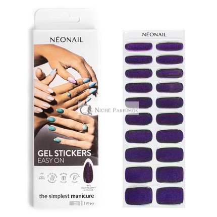 NEONAIL UV Gel Stickers Easy On M02 Purple 15 Patterns Nail Stickers Nail Polish Strips Gel Nail Stickers Foot and Hand Nail Stickers Nail Decoration