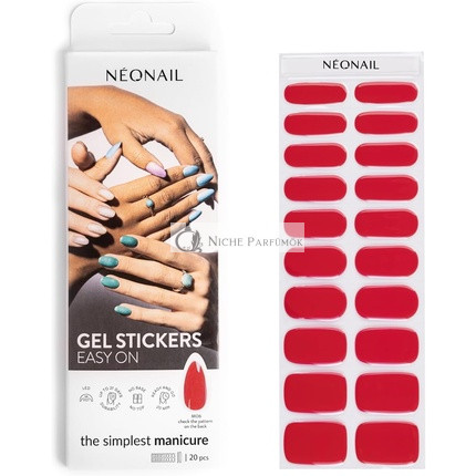 NEONAIL UV Gel Stickers Easy On M06 Red 15 Patterns Nail Stickers Nail Polish Strips Gel Nail Stickers Nail Stickers for Feet and Hands Nail Stickers for Decoration Nail Design