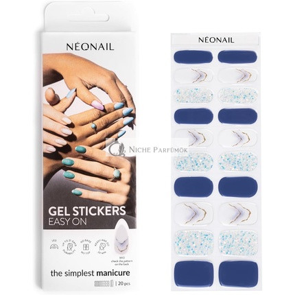 NEONAIL UV Gel Stickers Easy On M10 Blue Glitter 15 Patterns Nail Stickers Nail Polish Strips Gel Nail Stickers Nail Stickers for Feet and Hands Nail Design Decoration