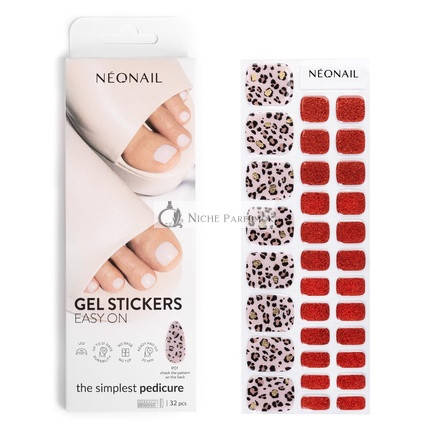 NEONAIL UV Gel Stickers Easy On P01 Red 15 Patterns Nail Stickers Nail Polish Strips Gel Nail Stickers Foot and Hand Nail Stickers Nail Decoration