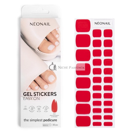 NEONAIL UV Gel Stickers Easy On P03 Red 15 Patterns Nail Stickers Nail Polish Strips Gel Nail Stickers Foot and Hand Nail Stickers Nail Decoration