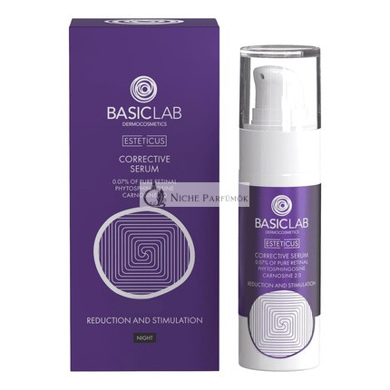 BasicLab Dermocosmetics Corrective Face Serum with Retinol 15ml Anti-Wrinkle Anti-Acne Overnight Rejuvenation