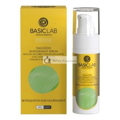   BasicLab Emulsion Face Serum with Vitamin C 30ml for Dry and Combination Skin - Revitalizes and Nourishes the Skin, Promotes Radiance, Smoothness, and Firmness