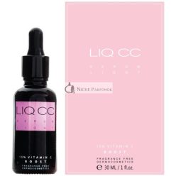  Vitamin C Serum for Face and Neck Under Eye LIQ CC Light Texture Normal Mixed Skin 15% Vit C+0.5% Vit E+Hyaluronic Acid+Magnesium Anti-Aging Spots Dark Circles Wrinkles Antioxidant Low pH 30ml 1oz