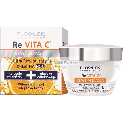 FLOSLEK Regenerating Night Face Cream 50ml - for Mature Skin 40+ - Dermatologically Tested - Made in EU