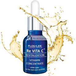   FLOSLEK Vitamin C Serum for Face, Eyes, Neck and Décolleté 15ml - Brightens, Moisturizes, Smooths - for Mature Skin 40+ - Dermatologically Tested - Made in the EU