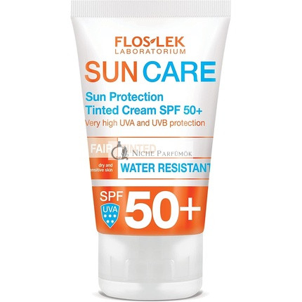 FlosLek Tinted Face Cream SPF 50+ 50ml - Reduces Visibility of Skin Imperfections for Dry and Sensitive Skin