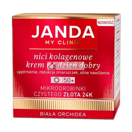 Jandan Collagen Day Cream 50 With Micro-Particles Of Pure 24k Gold White Orchid 50ml