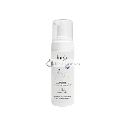 Hagi Natural Face Cleansing Foam with Hyaluronic Acid, Algae, Cornflowers, and Betaine 150ml