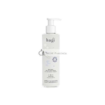 Hagi Natural Face Cleansing Gel with Hyaluronic Acid, Panthenol, Protective Algae, and Cornflower Extract 200ml