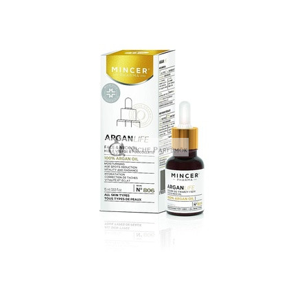 Mincer Pharma Argan Life 50+ Moisturizing, Illuminating and Age Spots Reducing Face and Neck 100% Argan Oil 15ml